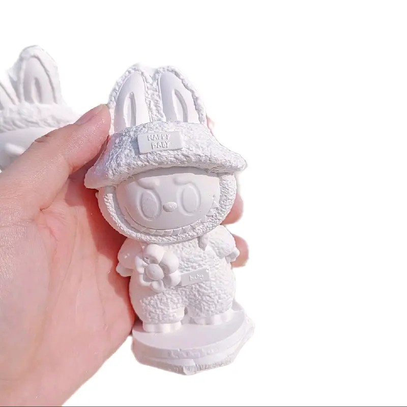 Bộ 5 tượng Labubu thạch cao đổ thủ công kèm màu và cọ - Tô Màu, Diy tranh 1