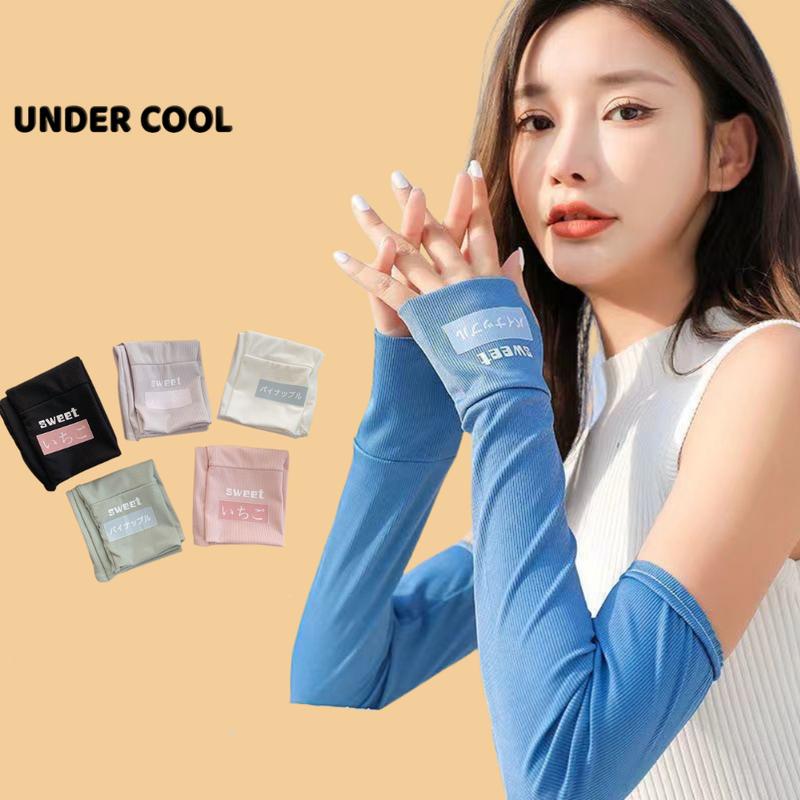 Găng Tay Dài Chống Nắng Hở Ngón UNDERCOOL Thun Lạnh họa tiết nhật bản Chống Tia cực tím OT02