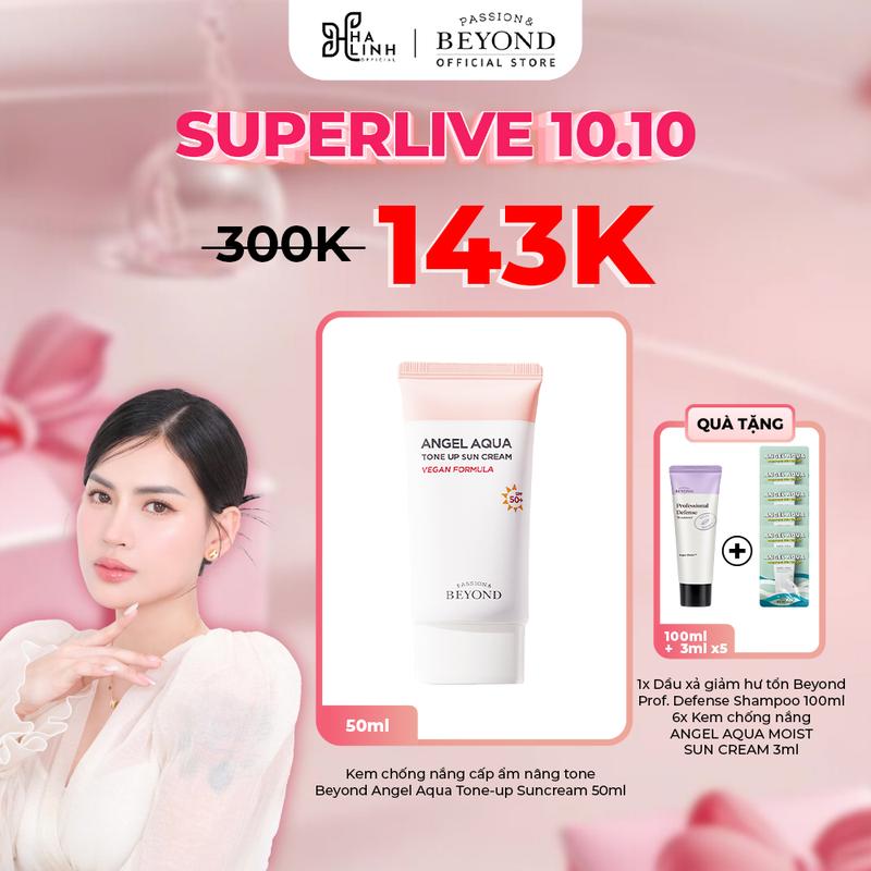 Võ Hà Linh x BEYOND Kem chống nắng cấp ẩm nâng tone Beyond Angel Aqua Tone-up Suncream 50ml