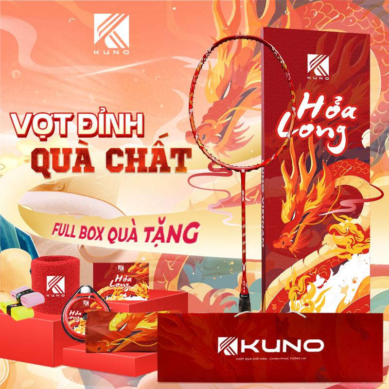 Vợt Cầu Lông Kuno Hỏa Long Chính Hãng, Tặng Kèm 2 Quấn Cán, 1 Thấm Hút Mồ Hôi, 1 Túi Đựng Vợt Sport vợt  cầu  lông