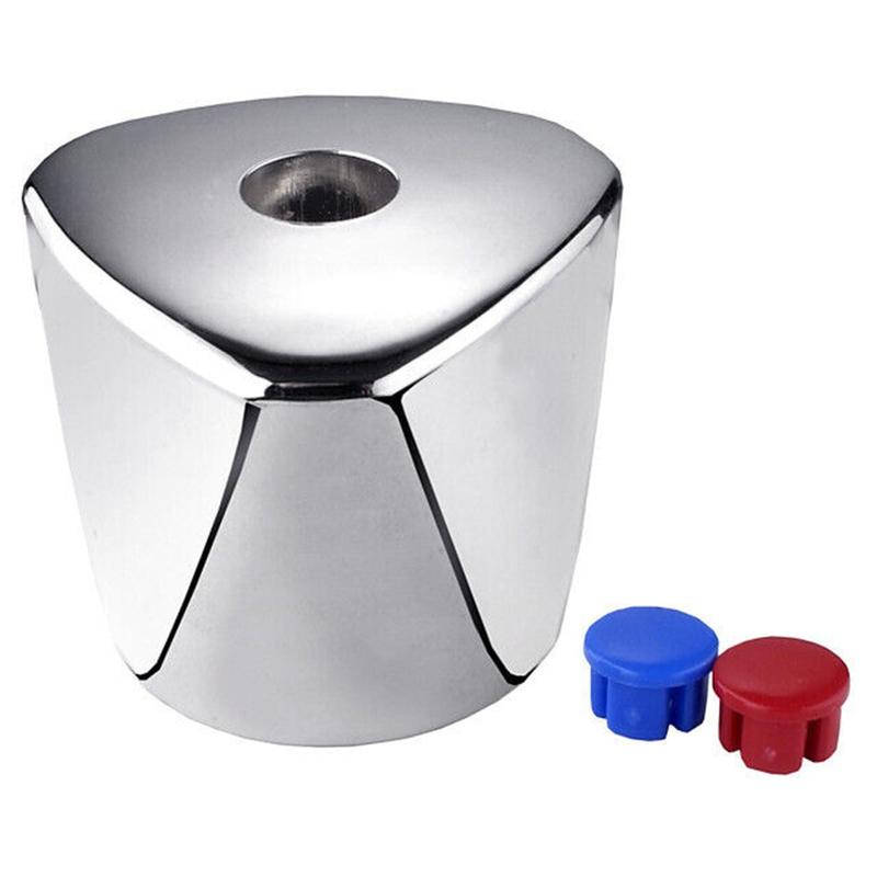 Rotary handle faucet hood handle plastic color marking red blue chrome plated 7