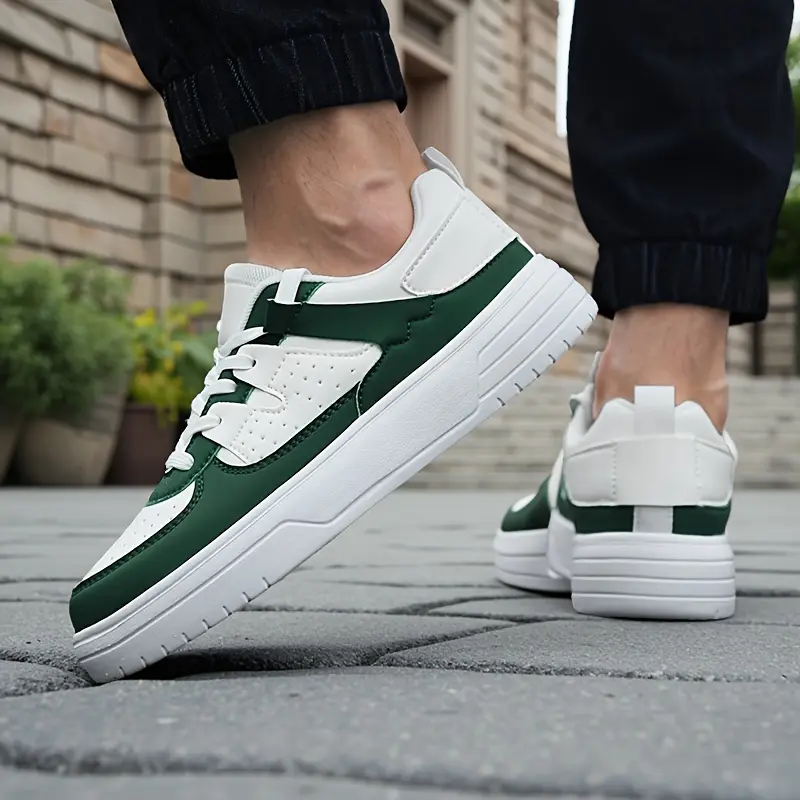 Men'S & Women'S Fashion Sneakers, Preppy Trendy Style, All-Season Low Top Lace-Up Shoes, Solid Striped Pattern, Faux Upper, Fabric Inner, EVA Sole, Cloth Insole, Round Toe for Outdoor, Beach, Daily Wear 7
