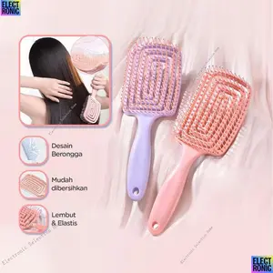 SISIR RAMBUT ANTI KUSUT / SISIR PADDLE PENGEMBANG RAMBUT WANITA ANTI RONTOK