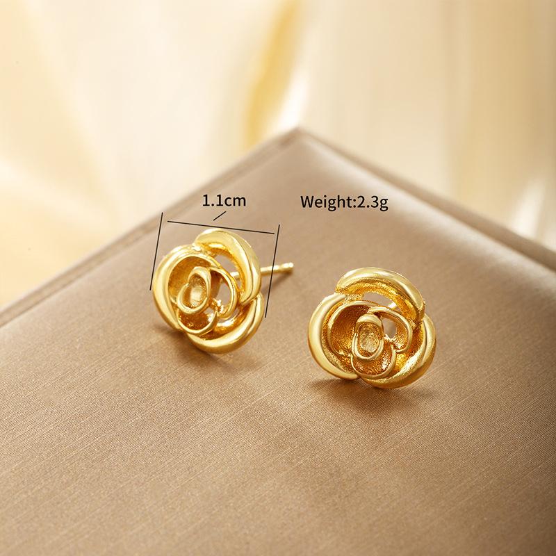 Product Introduction of Flower Stud Earrings! Retro Flower Design, Fairy - style Fashion Jewelry 7