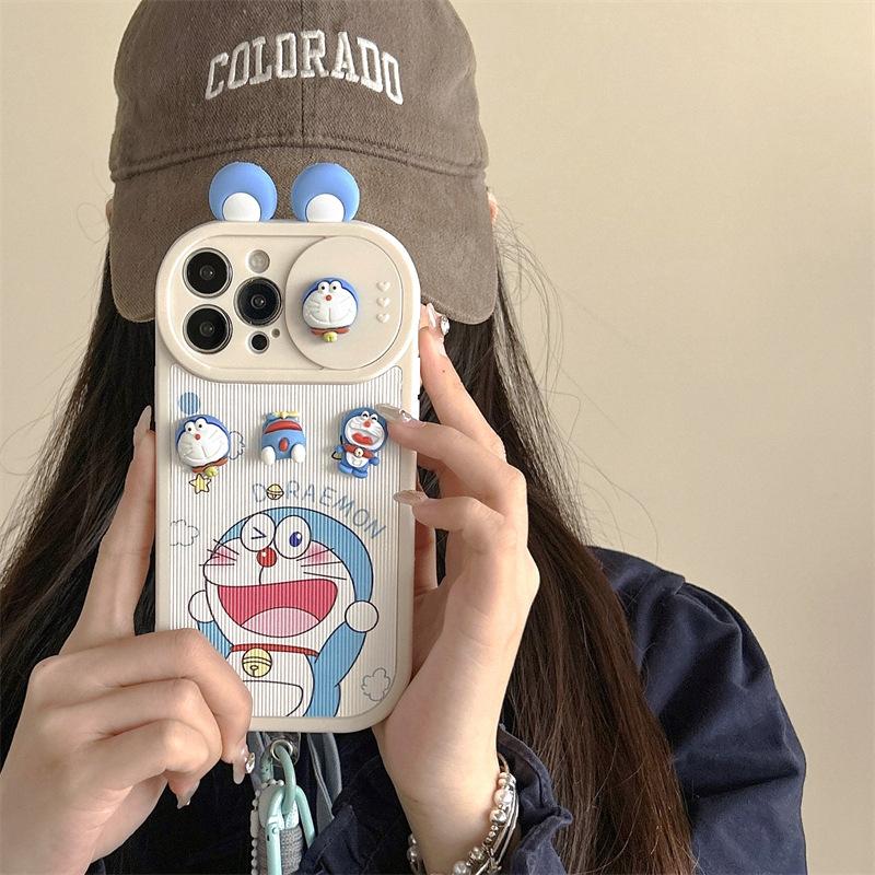 3D Cute Cartoon Doraemon for Iphone16promax Apple 14 Phone Case 13 Silicone 12 All-Inclusive 11 Soft 15 2