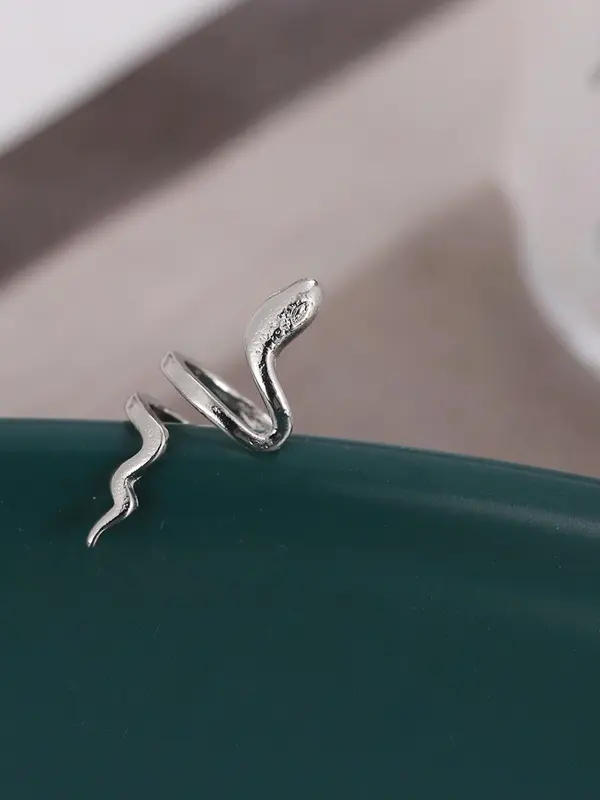 Snake Shape Design Ear Cuff, 3counts Snake Design Double Layer Cuff Earrings, Alloy Jewelry for Women, Simple Daily Use Fashion Accessories for Club, Party 4