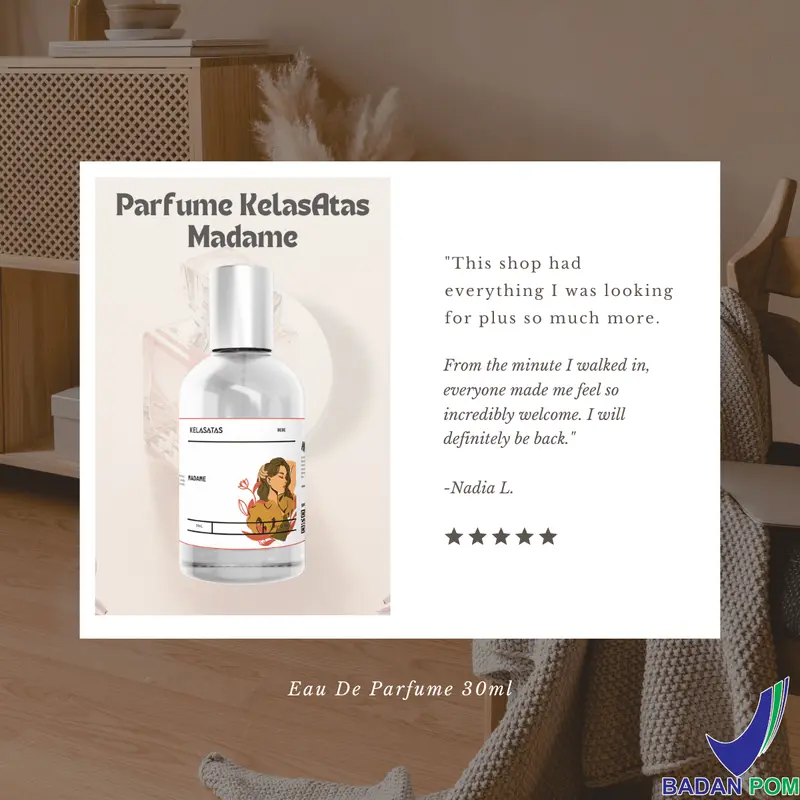Parfum KELASATAS Madame Aroma mawar segar dan melati subur 30ml Eau De Parfume Wanita Wangi Tahan Lama BPOM EDP Perfume Tubuh 4