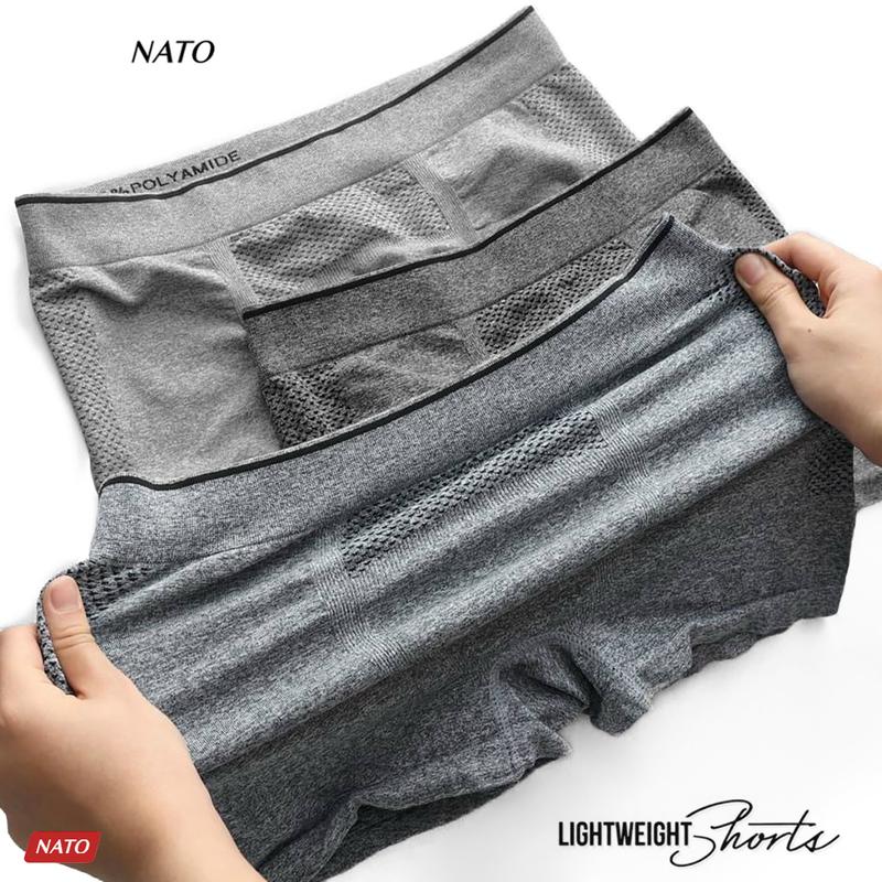 COMBO Quần Lót GREY Nam Vải Cotton Thun Lạnh Lưới Lỗ Cao Cấp Màu Đen Xám Trơn Boxer Sịp Đùi Tam Giác Xì Lip Sì Co Giãn NATO Quần Boxer Menswear