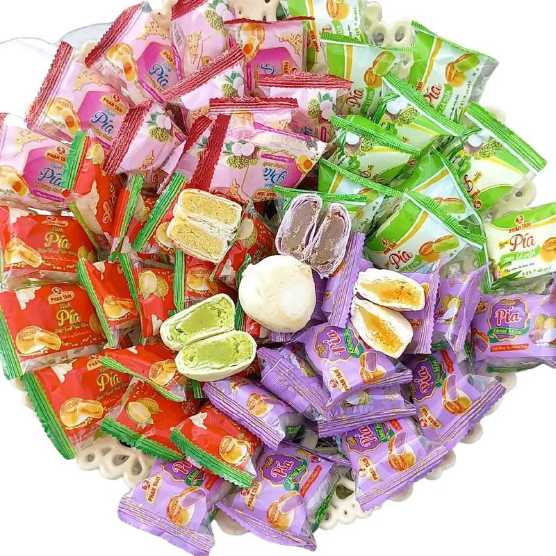 BÁNH PÍA MINI 4 VỊ ( đậu xanh sầu riêng ,đậu xanh trứng muối, đậu xanh lá dứa, đậu xanh môn)