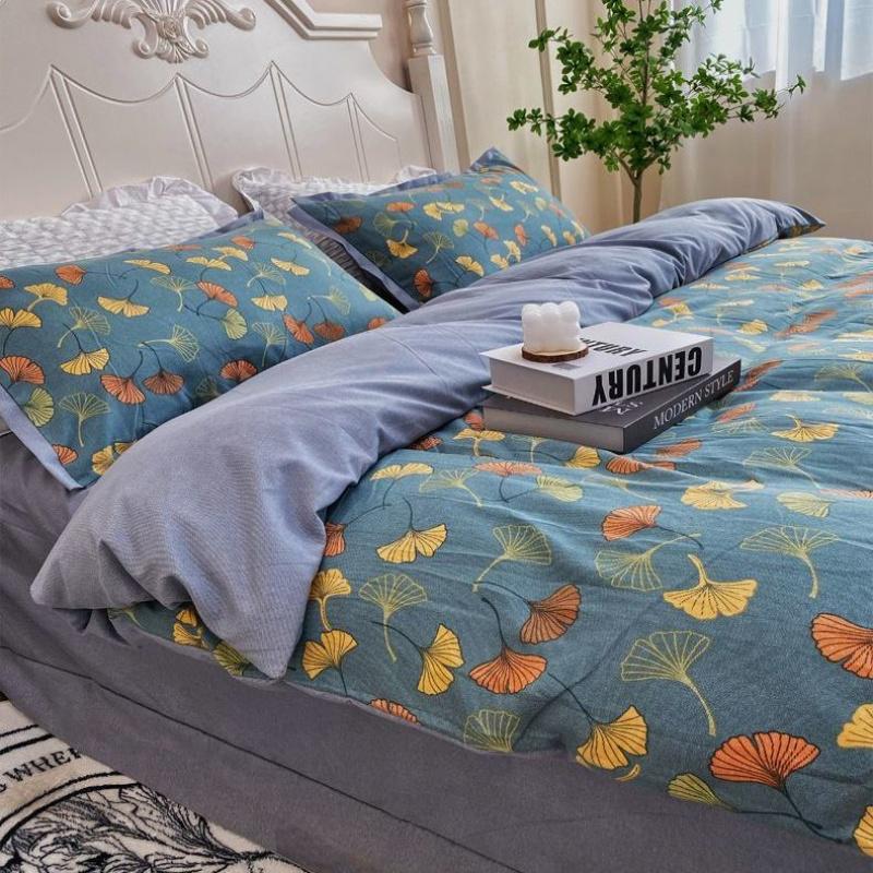 Double-Layer Yarn Warm Woolen Cotton Brushed Four-Piece Thickened Soft Warm Double-Sided Velvet 2
