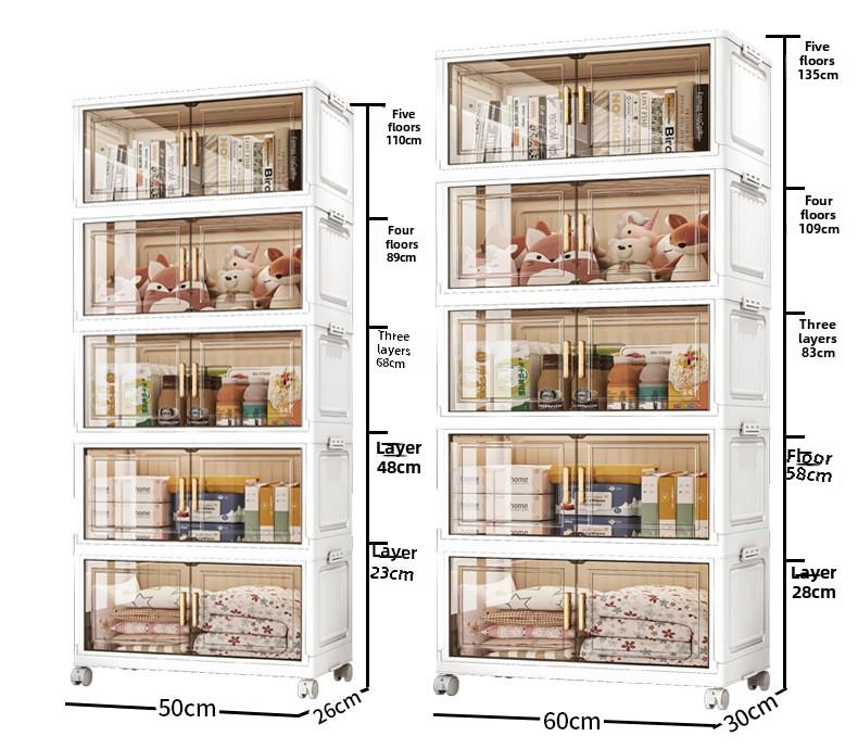 Product Introduction of 50-80 Wide Folding Storage Cabinet Plastic Bedroom Storage Box Organiser 12