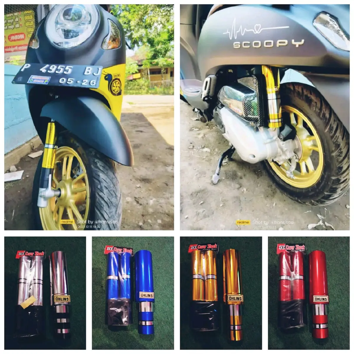 cover shock/penutup shockbreaker depan belakang Honda Scoopy all series