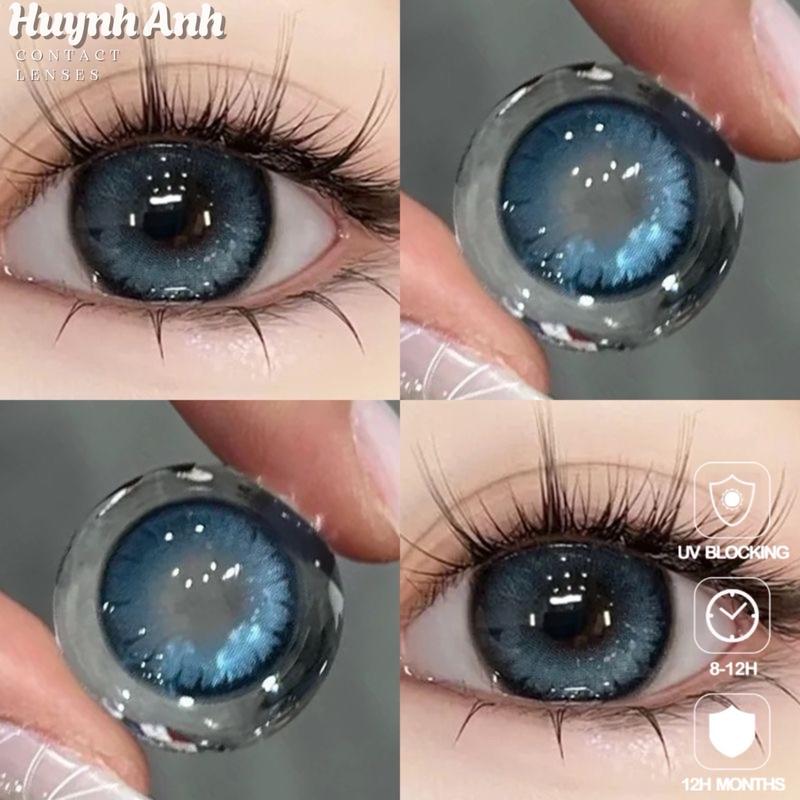 (LENS CÓ CẬN) Lens Mắt Kính Áp Tròng xanh dương tây magic blue Dia 14.2mm Gdia 13.9mm [Giá 1 Đôi + Kèm Khay Dụng Cụ]