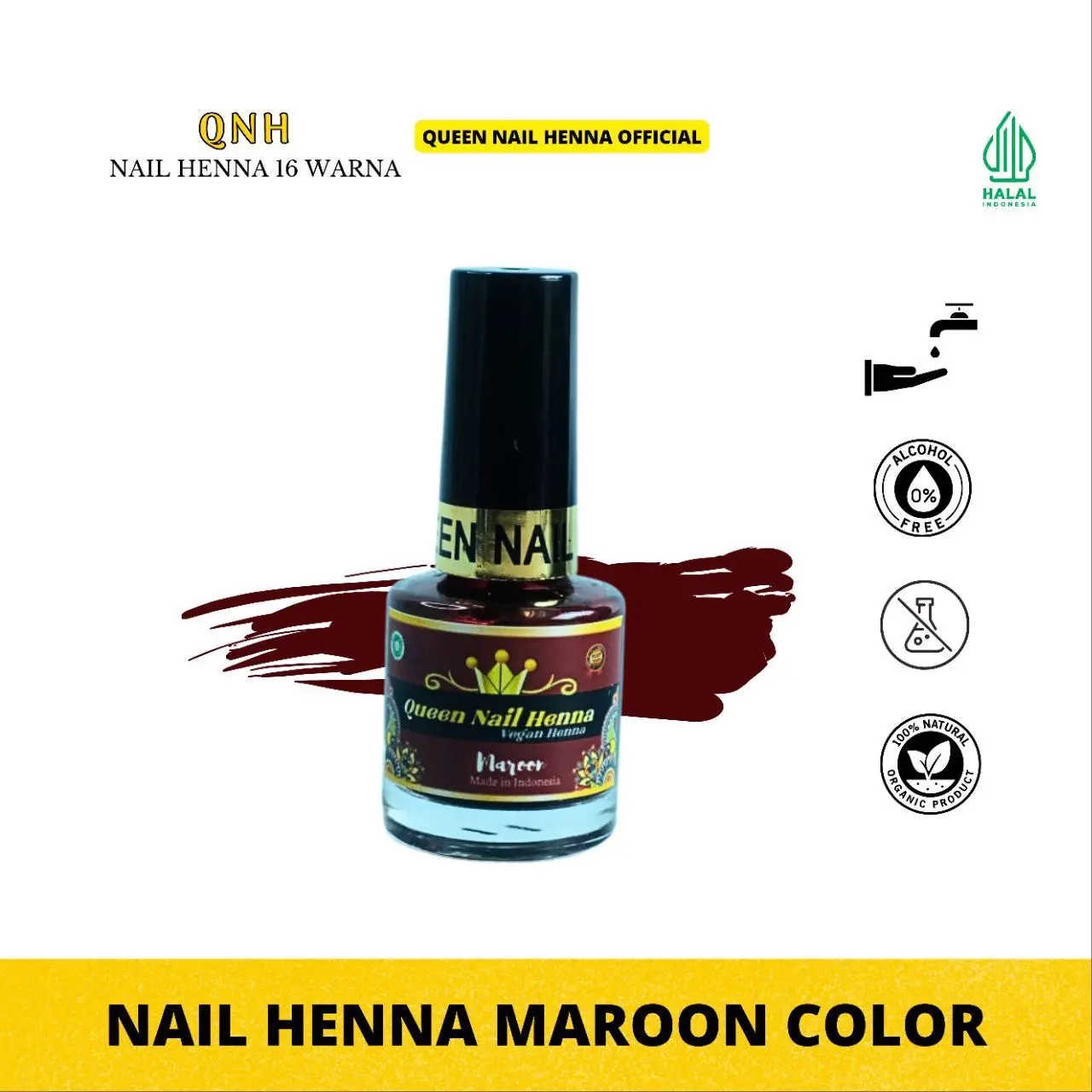 Maroon Queen nail henna, kutek halal