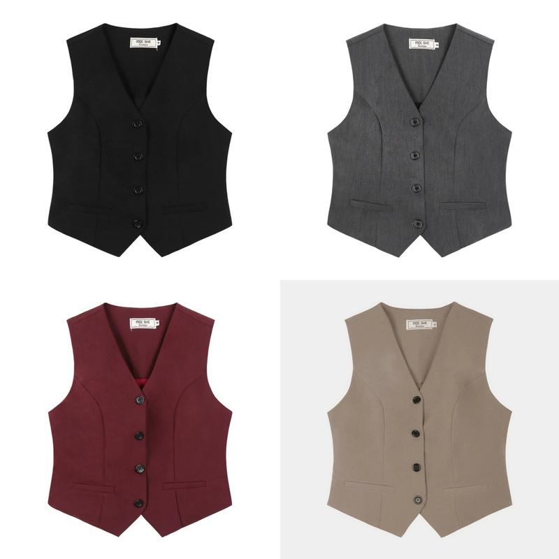 T170 - Áo gile có lót dây rút sau lưng fom ôm tôn dáng chất cotton Hàn Mộc She