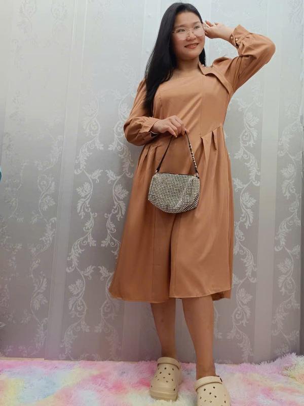 Đầm Bigsize Thời Trang Nữ Thiết Kế có  Ngắn Cao Cấp size 50-95kg Màu Trắng Dress Women váy tiệc 5
