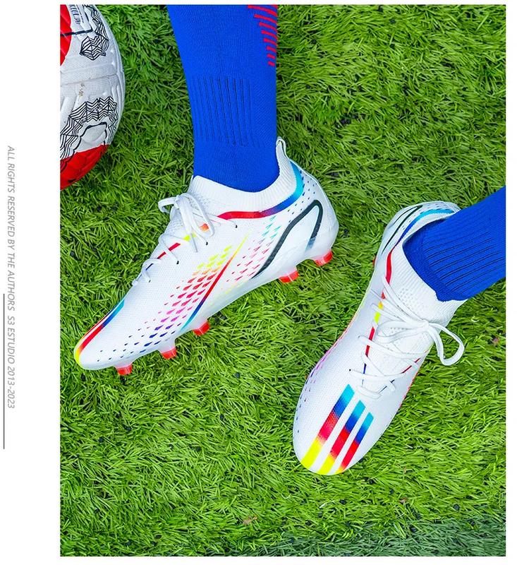 Product Introduction of Soccer shoes for men fashion sneakers football shoes century Cup same new Messi long spike broken nail professional football shoes sport running shoes big size 35-45 33