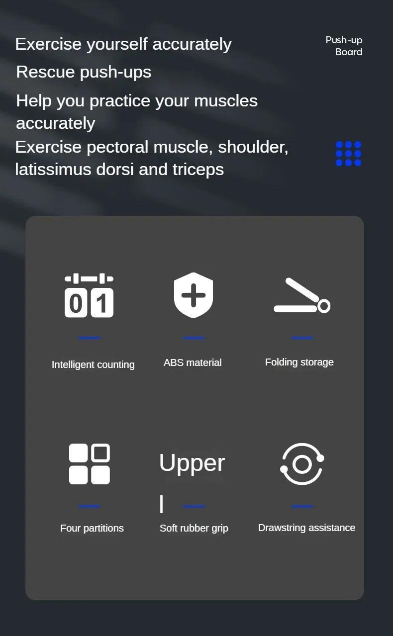Product Introduction of Portable Multifunctional Push-up Board Set With Handles Foldable Fitness Equipment For Chest Abdomen Arms And Back Training 3