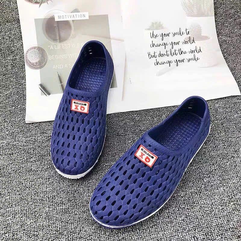 Giày nhựa dẻo Lỗ tổ ong đi mưa bít mũi nam nữ - Giày nhựa lỗ lao động siêu êm siêu bền - GL006 6