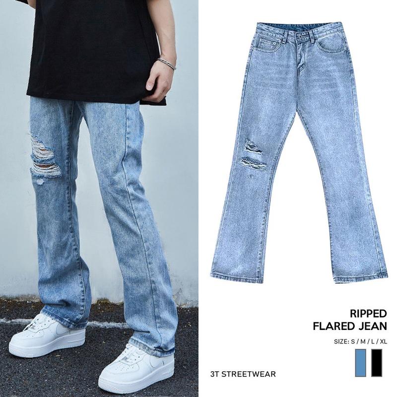 { XA HANG }quần   loe màu xanh mới nhất 2024  Menswear Pants Nam Denim quan   Có Túi Jean