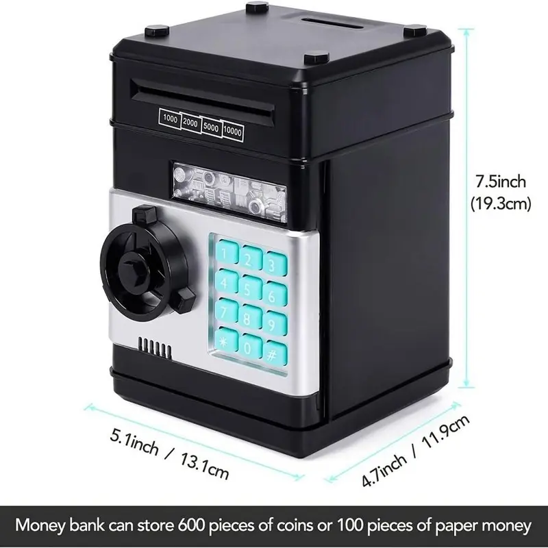 Electronic Coin Savings Bank, Atm Savings Bank Coin Scroll Storage Box, Novelty & Gag Toy, Stocking Filler, Electronic Atm Yabao Pounds, Valentine's Day Gift 1