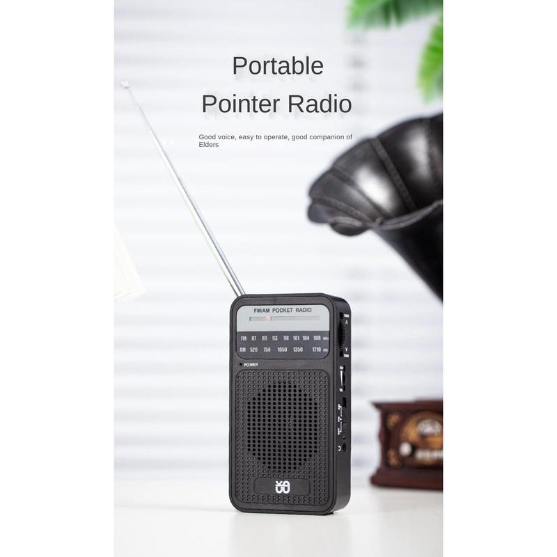 Portable Radio AM FM, Goodes Transistor Radio with Loud Speaker, Headphone Jack, 2AA Battery Operated Radio for Long Range Reception, Pocket Radio for Indoor, Outdoor and Emergency Use Audio Button 8