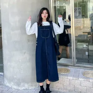 Overall Rok Panjang Bahan Denim Wanita