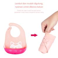 Gambar Mocababy  Bib Celemek Makan Bayi Slaber Silikon Anak Bibs Karet Baby Burb Apron Silicon Anti Air Tahan Air Silikon Bib Feeding Saliva Handuk Kartun Adjustable Anak Celemek Dengan Kantong Biru Merah Kucing - Rabbit glasses, 32cm x 23cm dari Mocababy.id Kab. Tangerang 3 Tokopedia