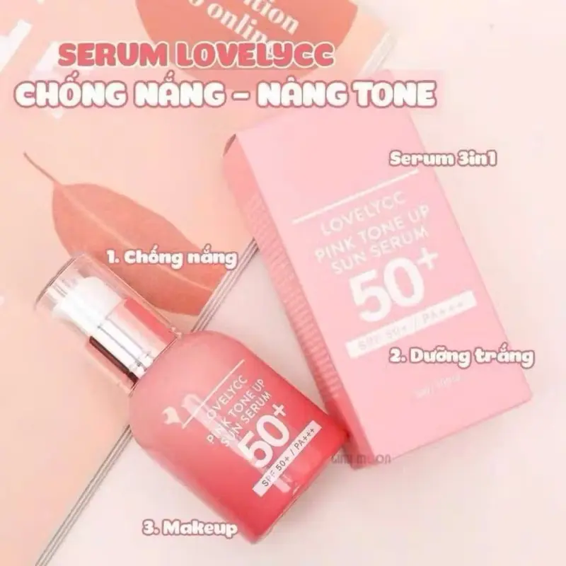 Serum Chống Nắng Lovely CC Pink Tone Up Sun Serum SPF 50+ PA++++