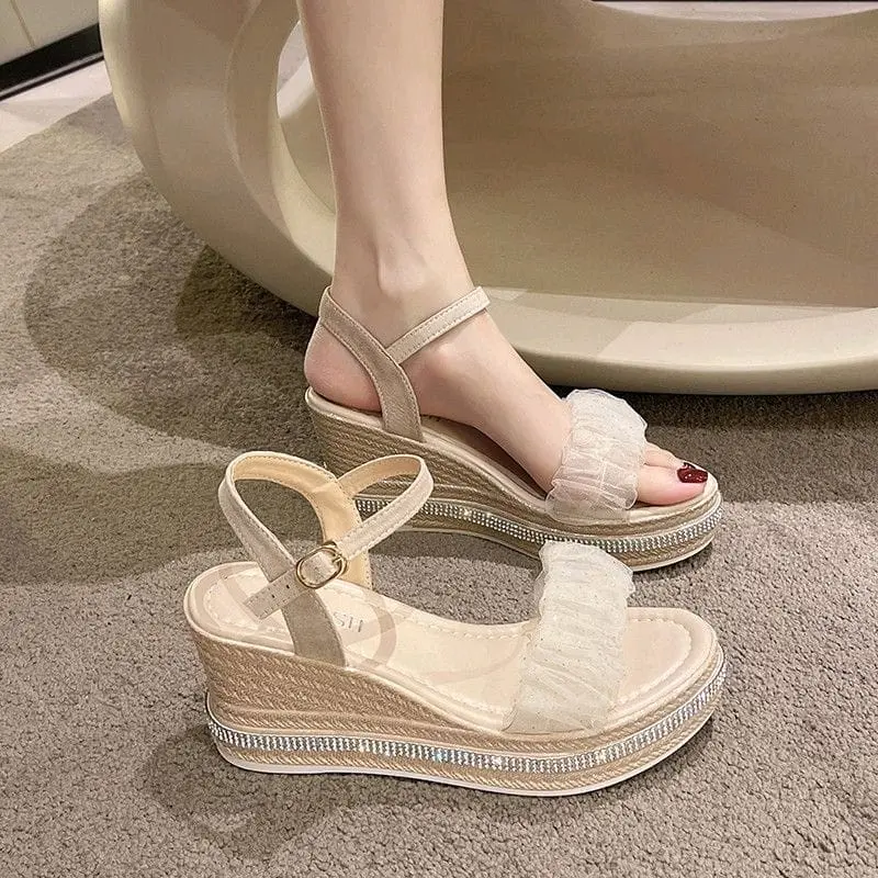 NF2971 - Sandal Hak Tali Fashion Wanita Sendal