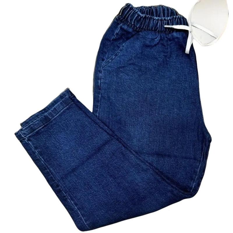 Quần jean nữ baggy ống đứng lưng thun, quần bò cạp chun co giãn bốn chiều thông thường nền tảng Ong Denim quần  đùi 5