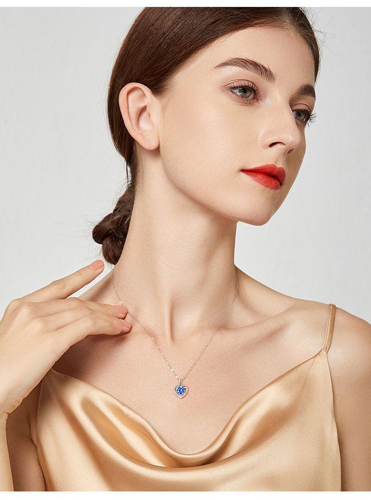 Product Introduction of S925 Sterling Silver Heart of the Ocean Necklace 2