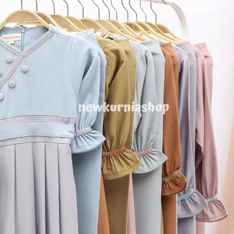 Gamis muslim anak perempuan set hijab Sharae 7