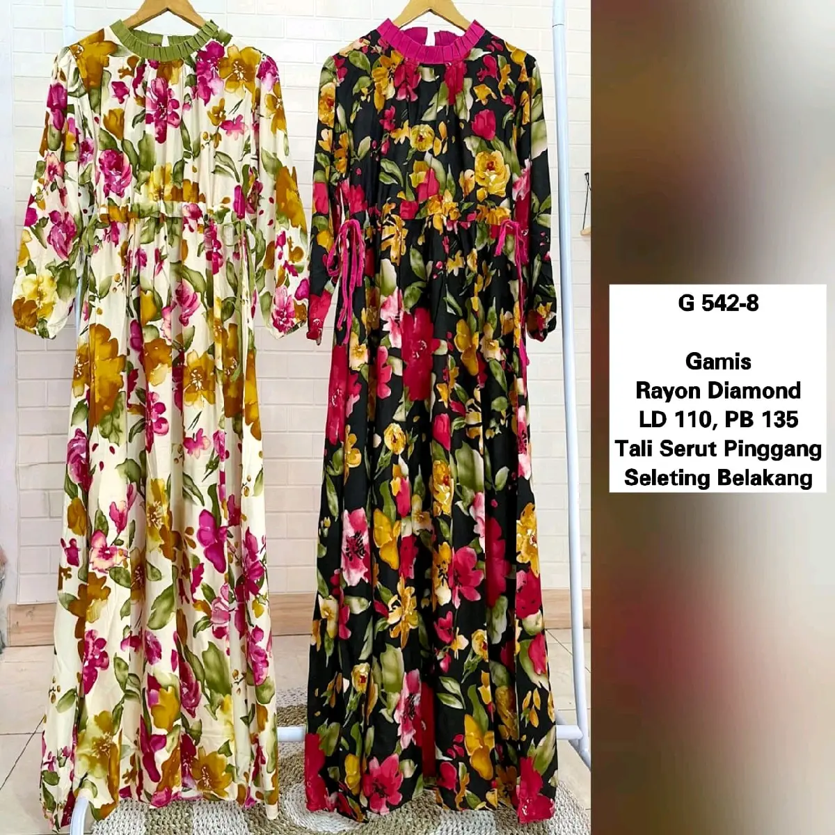 Gamis Serut Bunga G542-8