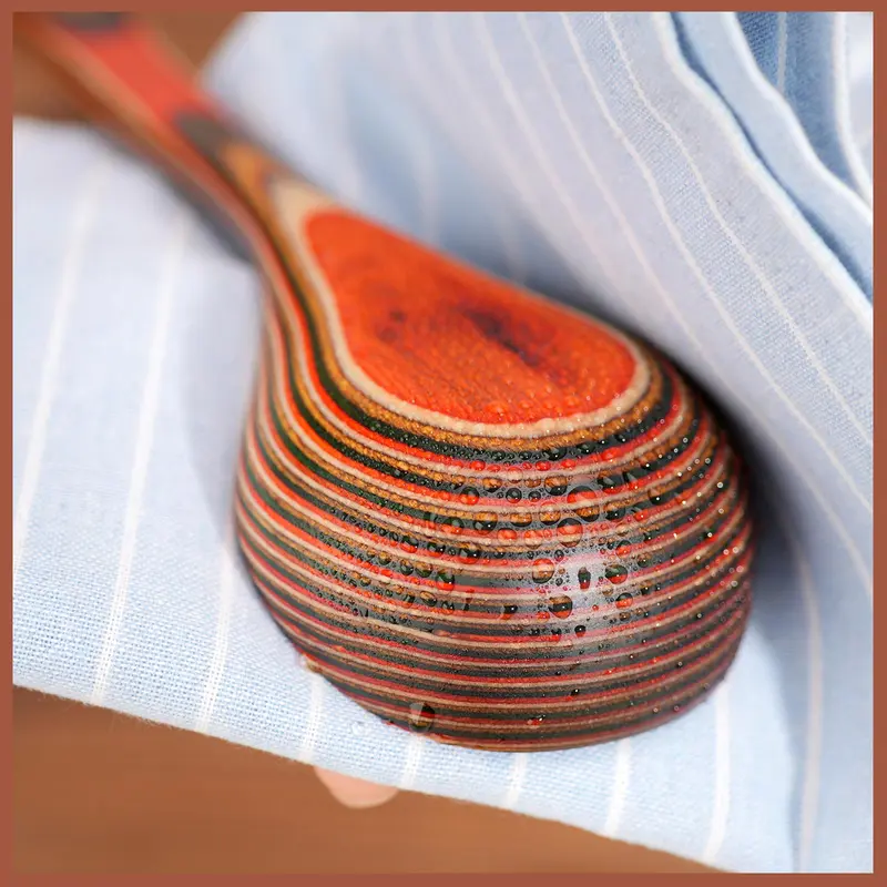 Wooden Soup Spoon,  1 Count Heat Resistant Colorful Kitchen Scoop, Thickened Wooden Kitchen Utensils, Household Cooking Utensils 6
