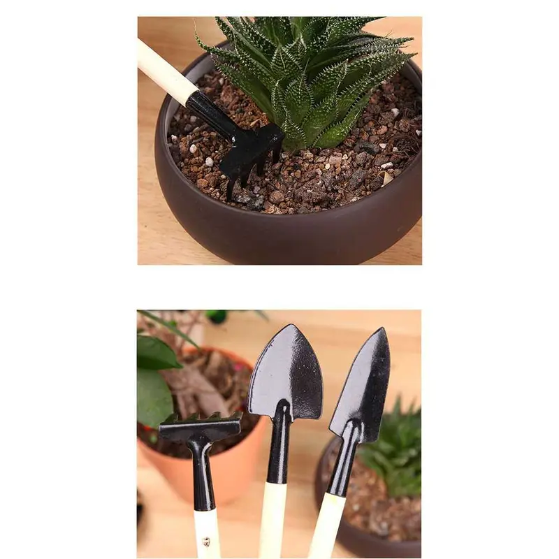 EPOCH Set Sekop Mini Tanaman Hias Shovel Spade Gardening Tools 3 PCS - LXY549 Besi Kayu Perlengkapan 4