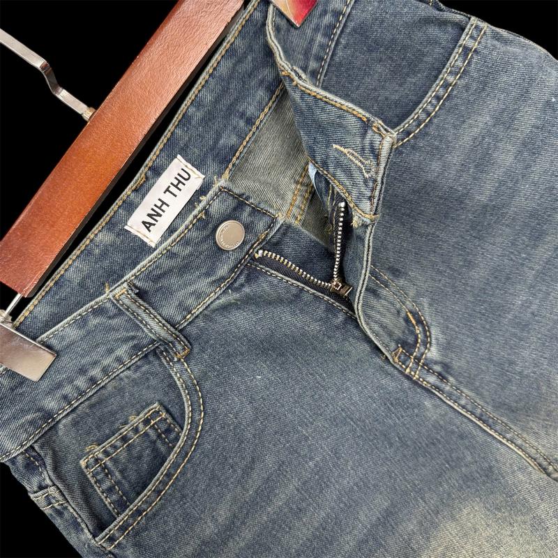 (MỚI) Quần Jeans Ngố Nữ Rách Trước Và Sau Tua Lai Cá Tính Women Pants 6