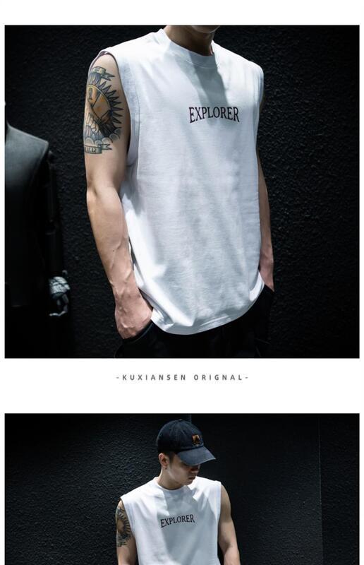 Product Introduction of Summer Sleeveless T-Shirt Vest For Men, Loose And Trendy Brand Ins, Large Size, Camisole, Half Sleeved, American Sports Short Sleeved T-Shirt 10
