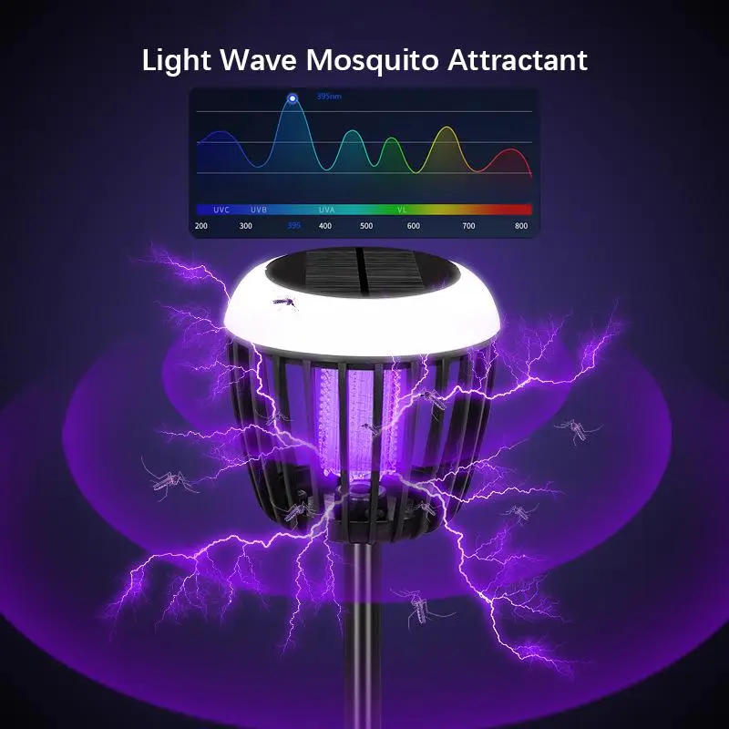 Solar Powered Mosquito Zapper Light, LED Landscape Lighting with UV Light & Mosquito Killer, Outdoor Lighting for Garden Patio Backyard Camping 3