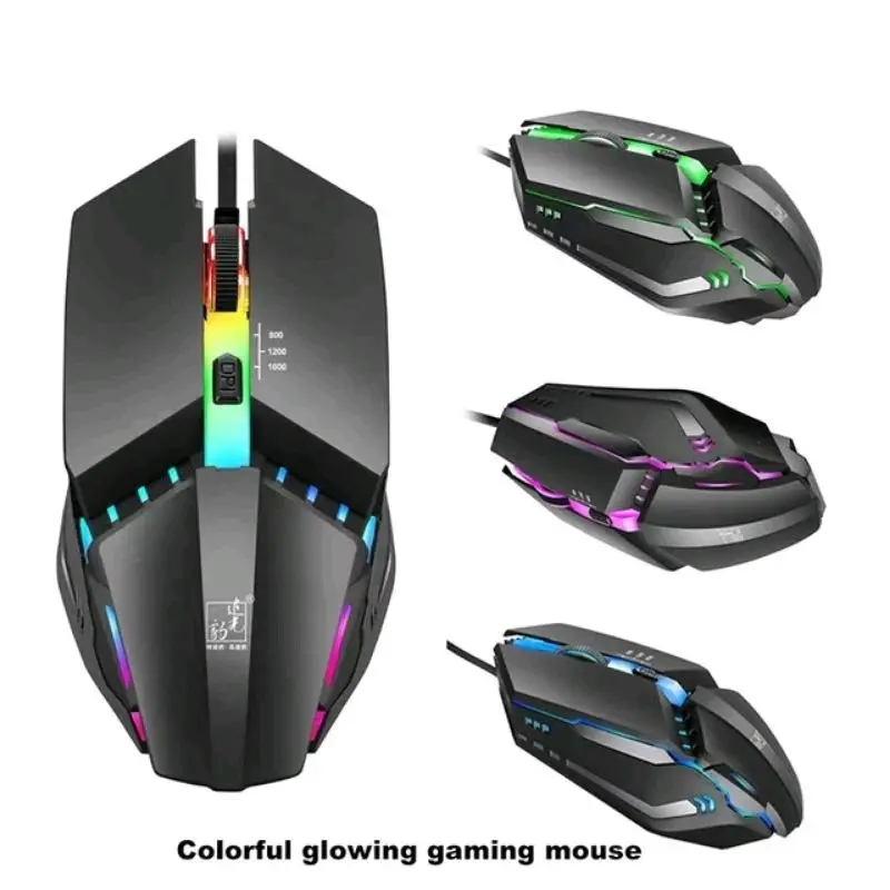MOUSE WIRED USB GAMING LED RGB X3 4 MODE DPI TERMURAH 8