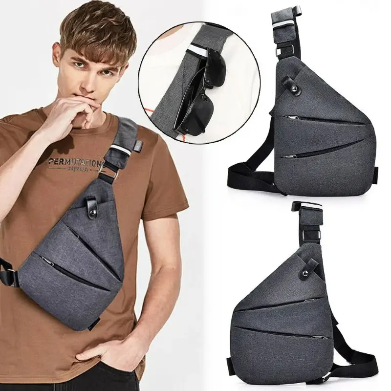 Brand Men Travel Business Bag Burglarproof Shoulder Bag Anti Theft Security Strap Digital Storage Chest Bags