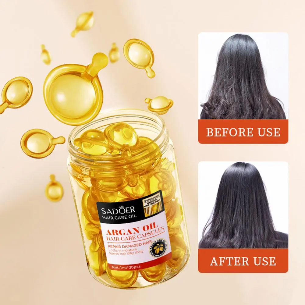 Hair Vitamin Repair Damaged Hair Essence Vitamin Rambut Smooth Capsules) (30 Silky J3J1