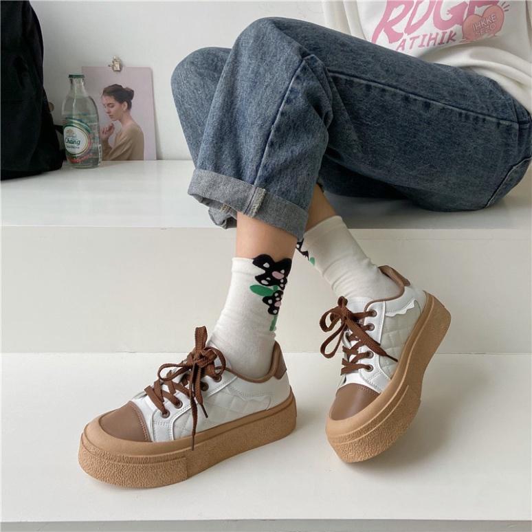 Giày thể thao nữ thời trang đế độn cao 5 phân nhiều màu kiểu Ulzzang siêu rẻ HYEON GD08 1