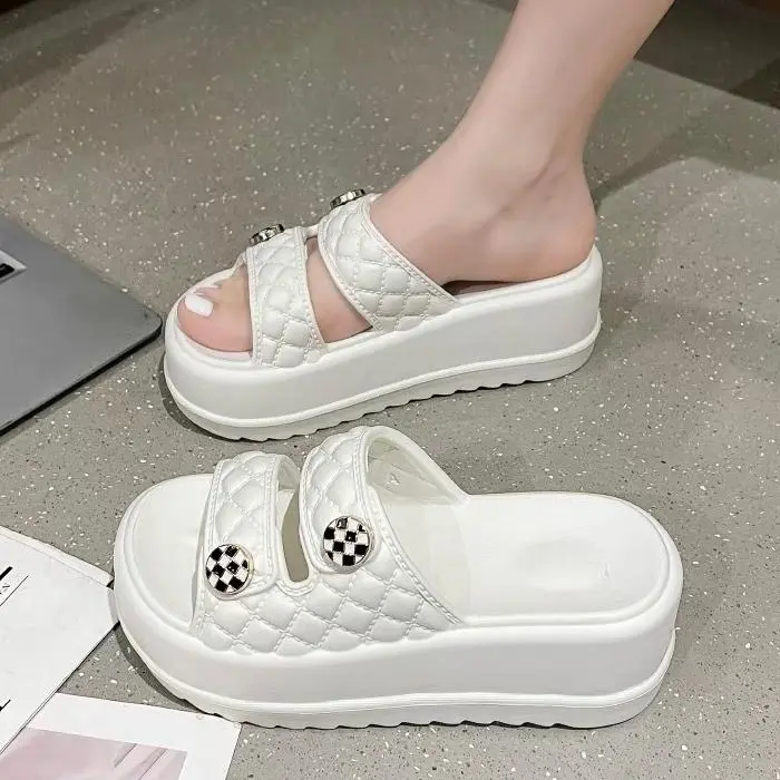 M-PH FENTINA Sandal Wanita Kekinian Sandal Fuji Korea Sandal Jelly Slop Wedges Premium Tidak Licin Empuk Hitam Sendal 4