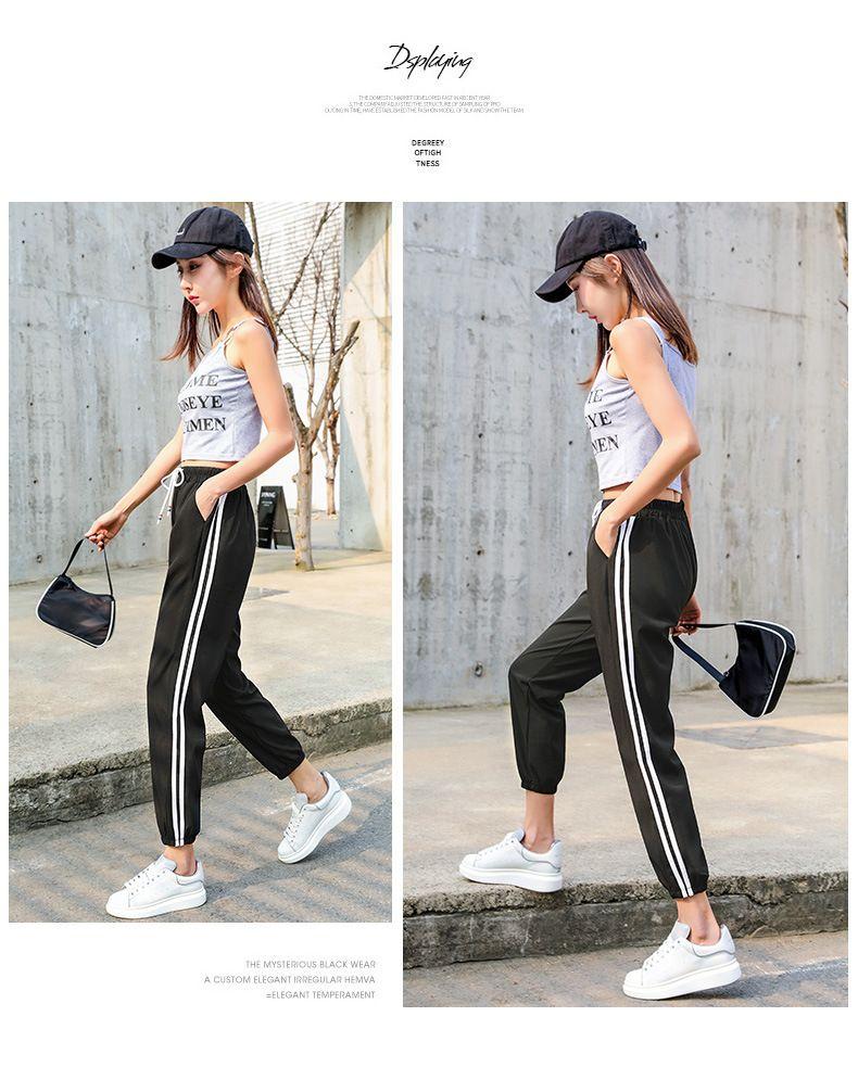 Product Introduction of Quần Thể Thao, Nữ, Bộ Sưu Tập Mùa Xuân Và Mùa Hè Mới 2024, Quần Có Sọc Mắt Cá Chân Màu Đen, Quần Thường Ngày Thích Hợp Cho Tất Cả Các Mùa, Quần Nỉ, Bán Hàng Trực Tiếp Tại Nhà Máy Women Pants 6