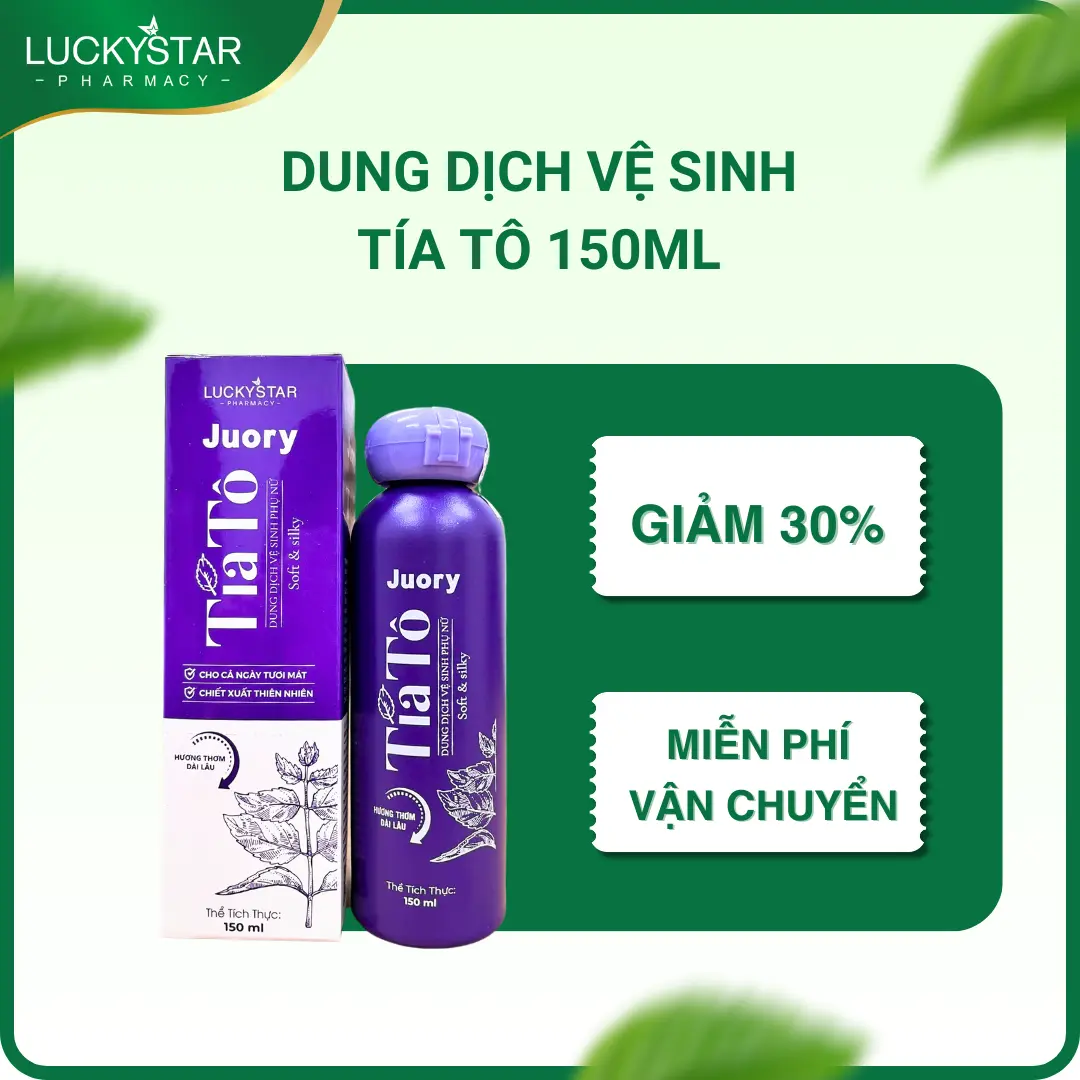Dung Dịch Vệ Sinh Phụ Nữ Tía Tô Juory 150ml - Lucky Star ( Có Che Tên Sản Phẩm ) Women