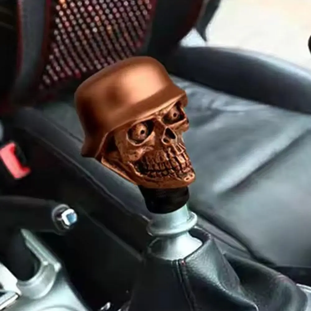 Manual Personality Modification Antislip Skull Shift Knob Practical Wear-resistant Car Skull Gear Shift Knob Skeleton Universal Shifter Lever Shifter Handle Car Interior Accessories
