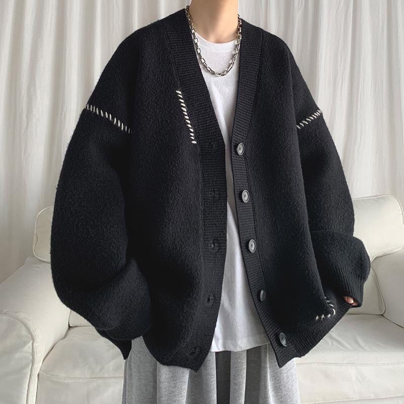 Áo Cardigan Dệt Kim, Phong Cách Cổ Điển Thường Ngày Dành Cho Nam Giới, Phong Cách Nhật Bản, Xu Hướng Thu Đông, Áo Len Bông Độc Đáo 4