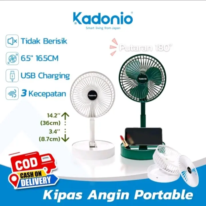 Kadonio Kipas Lipat Portable USB Charge Portable Kipas Angin Kipas - Hijau