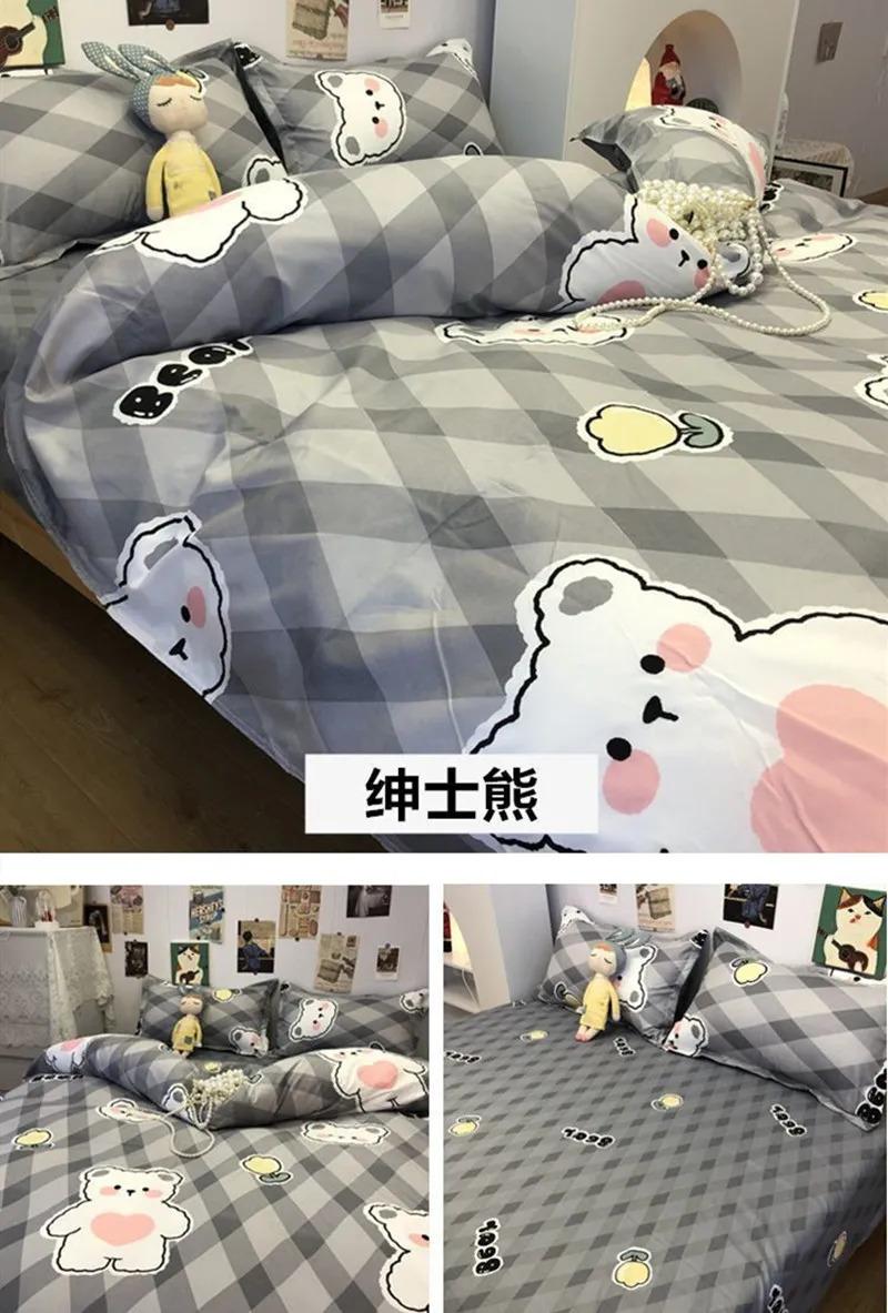 Product Introduction of LZD Cute 3/4 In1 Bedding Sets Kids Girls Comforter Quilt Bed Sheet Cover Flat Mattress Protector Flat Bedsheet Set with Pillowcases Single Queen King Size 21